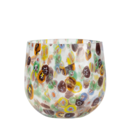 Ten Thousand Villages Confetti Cheena Glass Candleholder