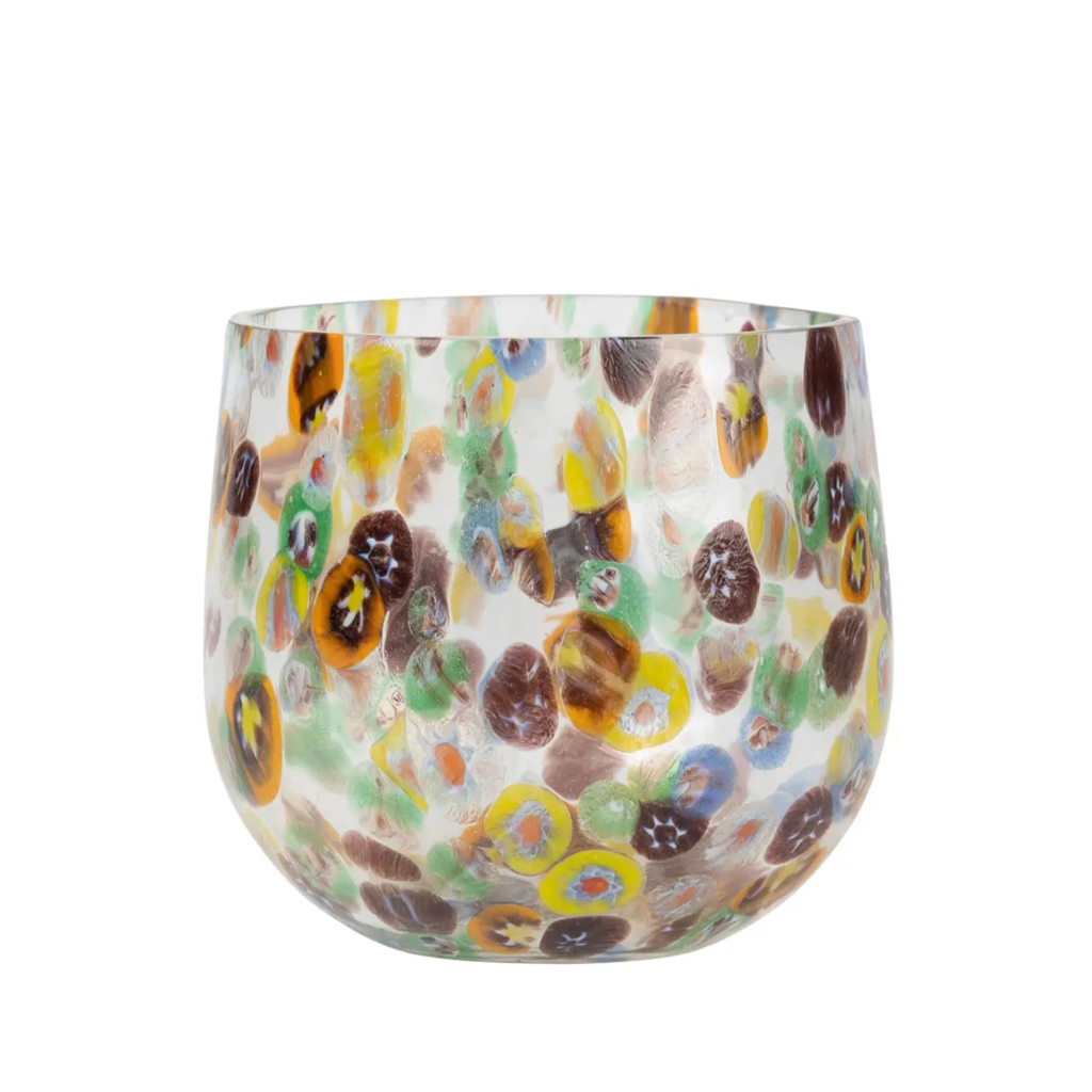 Ten Thousand Villages Confetti Cheena Glass Candleholder