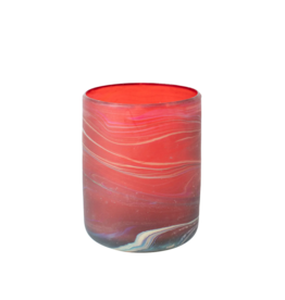 Ten Thousand Villages Fiery Sands Phoenician Glass Candleholder/Tumbler