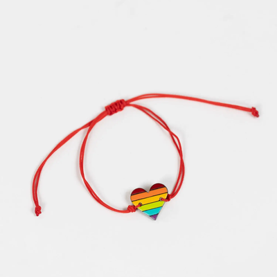 Ten Thousand Villages Rainbow Heart Gourd Bracelet