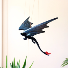 Tulia's Artisan Gallery Flying Mobile: Black Dragon