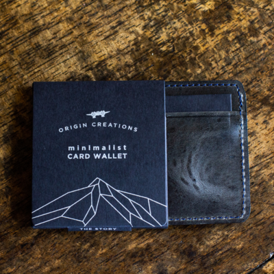 Twin Engine Coffee Minimalist Leather Card Wallet Black