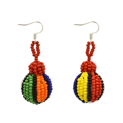 Unique Batik Cebolla Earrings: Rainbow