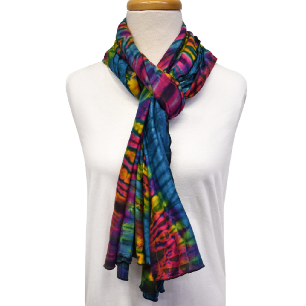 Unique Batik Lolly Tie Dye Scarf: Teal