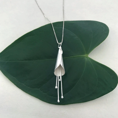 Women's Peace Collection Calla Lily Sterling Silver Necklace