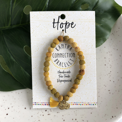 World Finds Kantha Connection Bracelet: Yellow